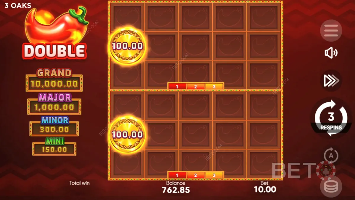 3 Hot Chillies Herní automat 3 OAKS, chilli bonus DOUBLE, jackpoty, 3 respiny