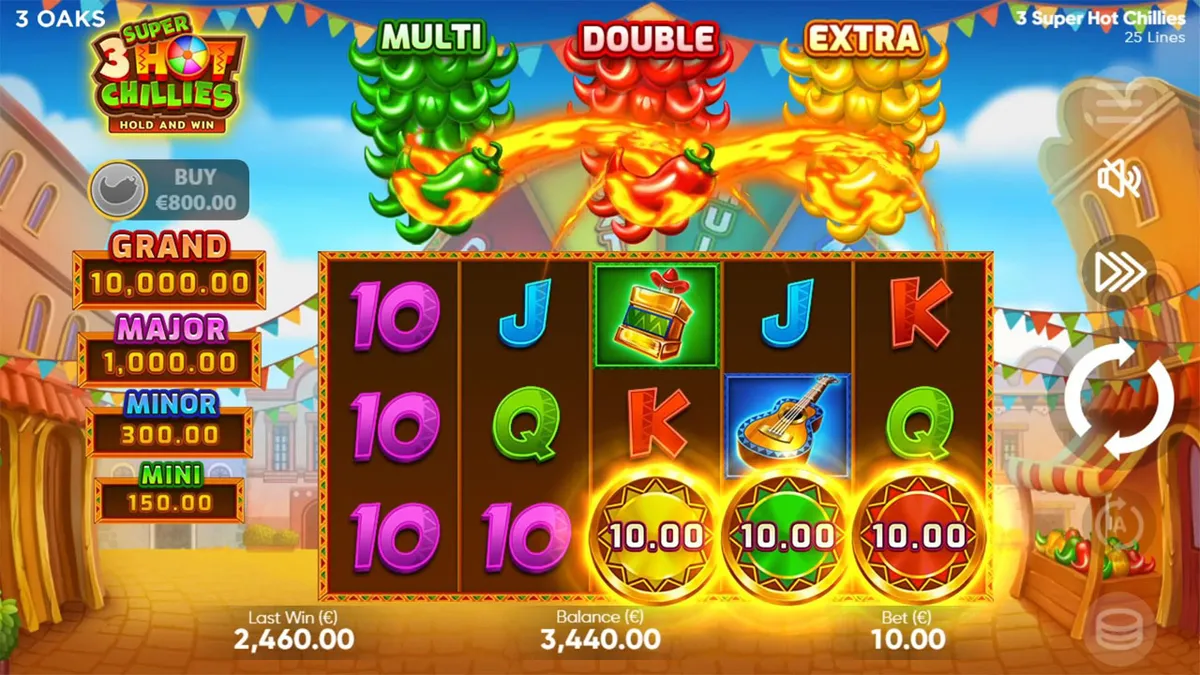 3 Hot Chillies Hra na automatech Super 3 Hot Chillies s pálivými papričkami